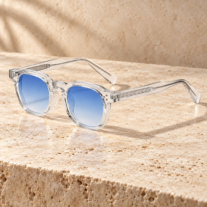 sunglasses — Noah square eyewear in Clear Blue Gradient, one complete pair shown a single photograph, front — view 10