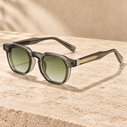 sunglasses — Noah square eyewear in Smoke Green Gradient, one complete pair shown a single photograph, front — view 11