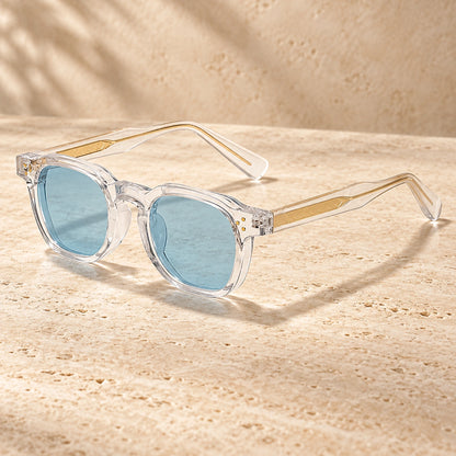 sunglasses — Noah square eyewear in Clear Light Blue, one complete pair shown a single photograph, front — view 13