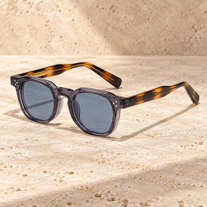 sunglasses — Noah square eyewear in Grey Tortoiseshell Blue one complete pair shown a single photograph, front — view 21