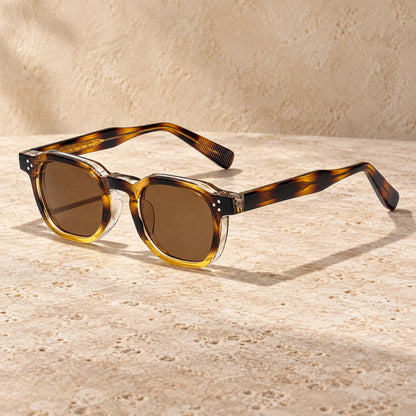 sunglasses — Noah square eyewear in Tortoiseshell Brown, one complete pair shown a single photograph, front — view 22
