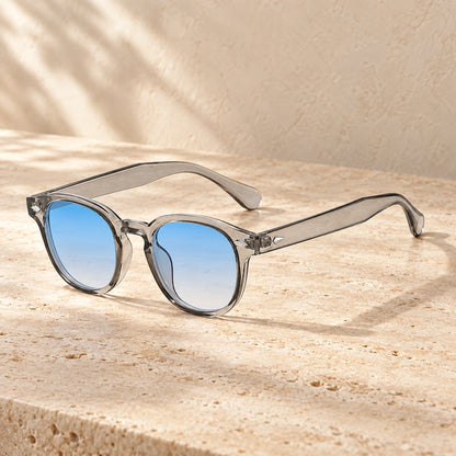 sunglasses — Jack rounded square eyewear in Grey Blue Gradient, complete pair shown individually, front — view 14