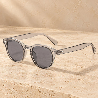 sunglasses — Jack rounded square eyewear in Grey complete pair shown individually, front — view 5